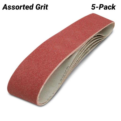 Abbott Ashby AAPACK50 915 5 500172 5 Pack 50 x 915mm Assorted Grit Aluminium Oxide Sanding Belt Suits Multitool 362