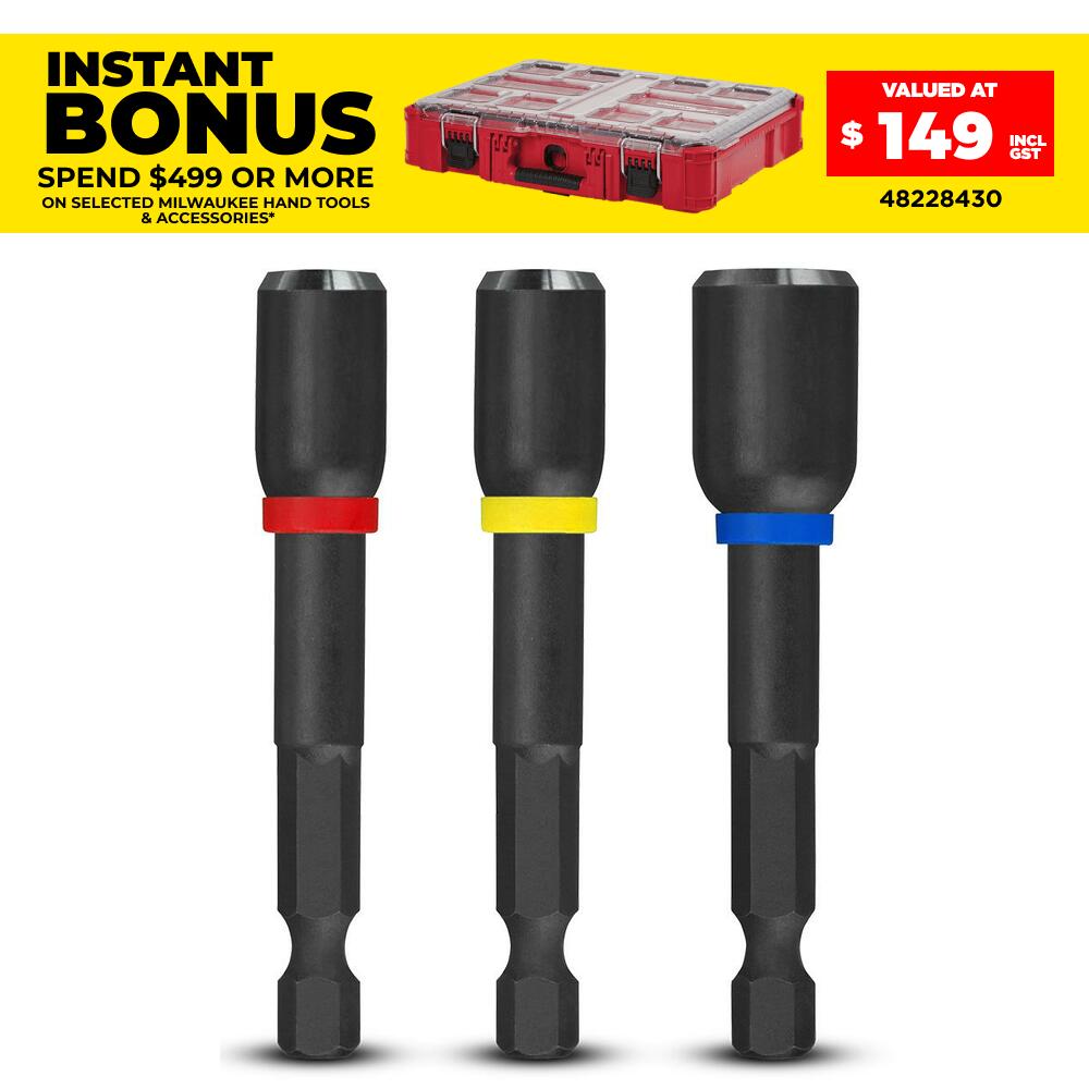 Milwaukee 49664564 3-Pack 65mm Magnetic Nut Driver Set
