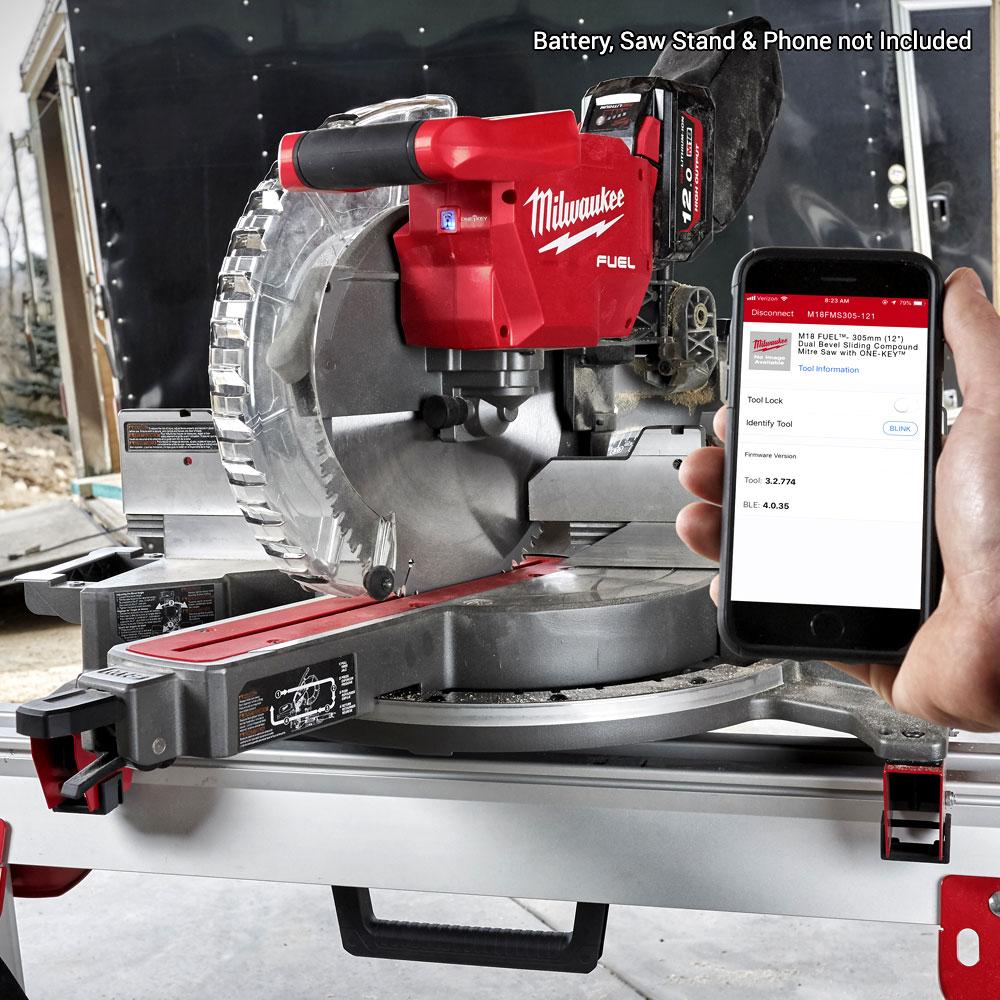 Milwaukee M18FMS305 0 18V Li ion Cordless Fuel ONE KEY 305mm 12 Dual Bevel Sliding Compound Mitre Saw Skin Only