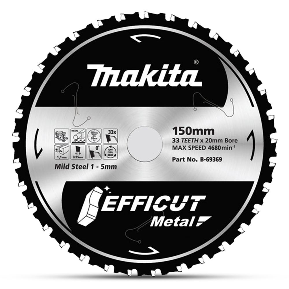 Makita B 69369 150mm 6 x 20mm x 33T TCT Efficut Metal Saw Blade