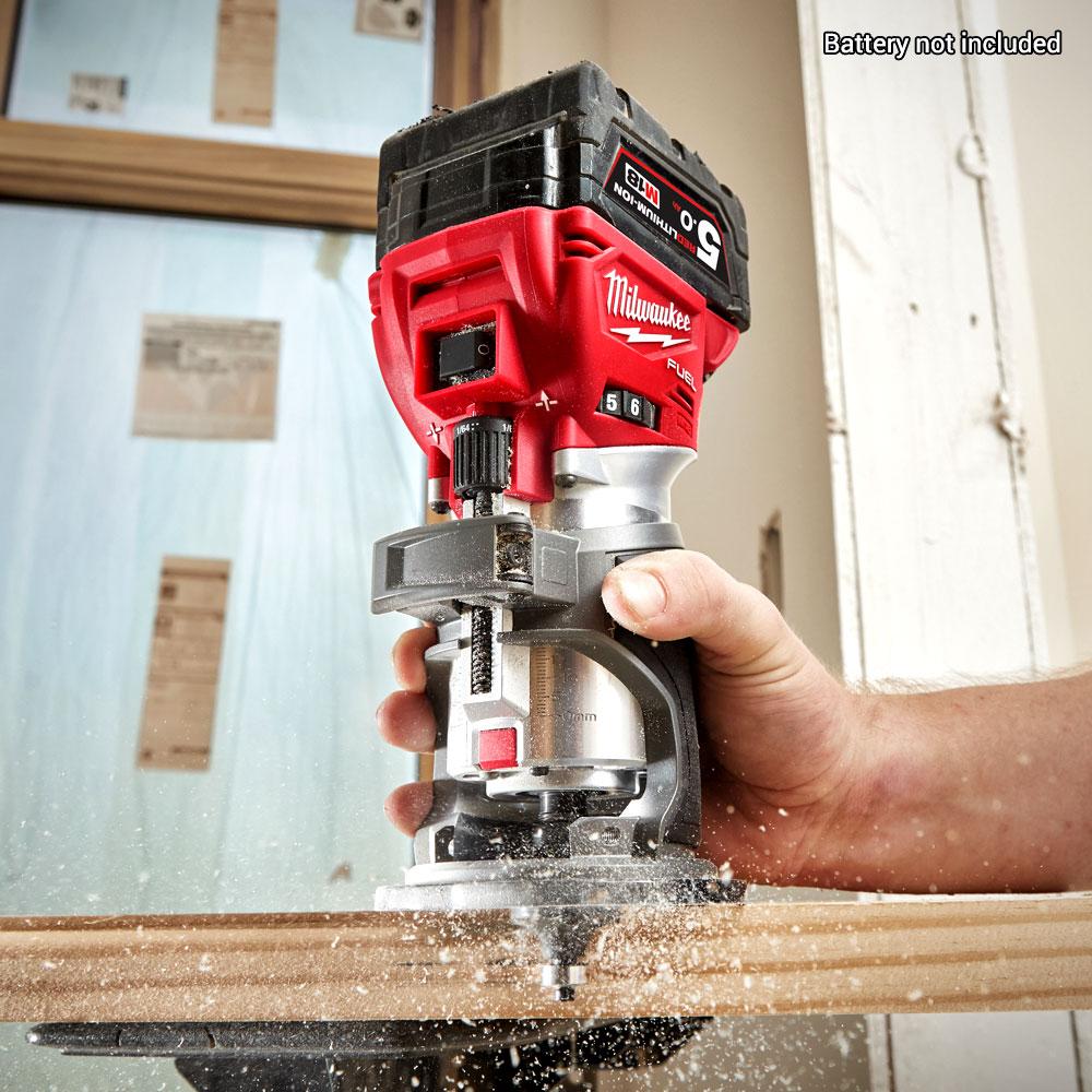 Milwaukee M18FTR 0 18V Li ion Cordless Fuel Laminate Trimmer Skin Only