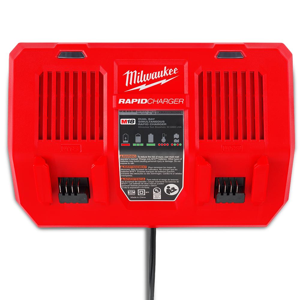 Milwaukee M18DFC 18V Li ion Dual Bay Simultaneous Rapid Charger