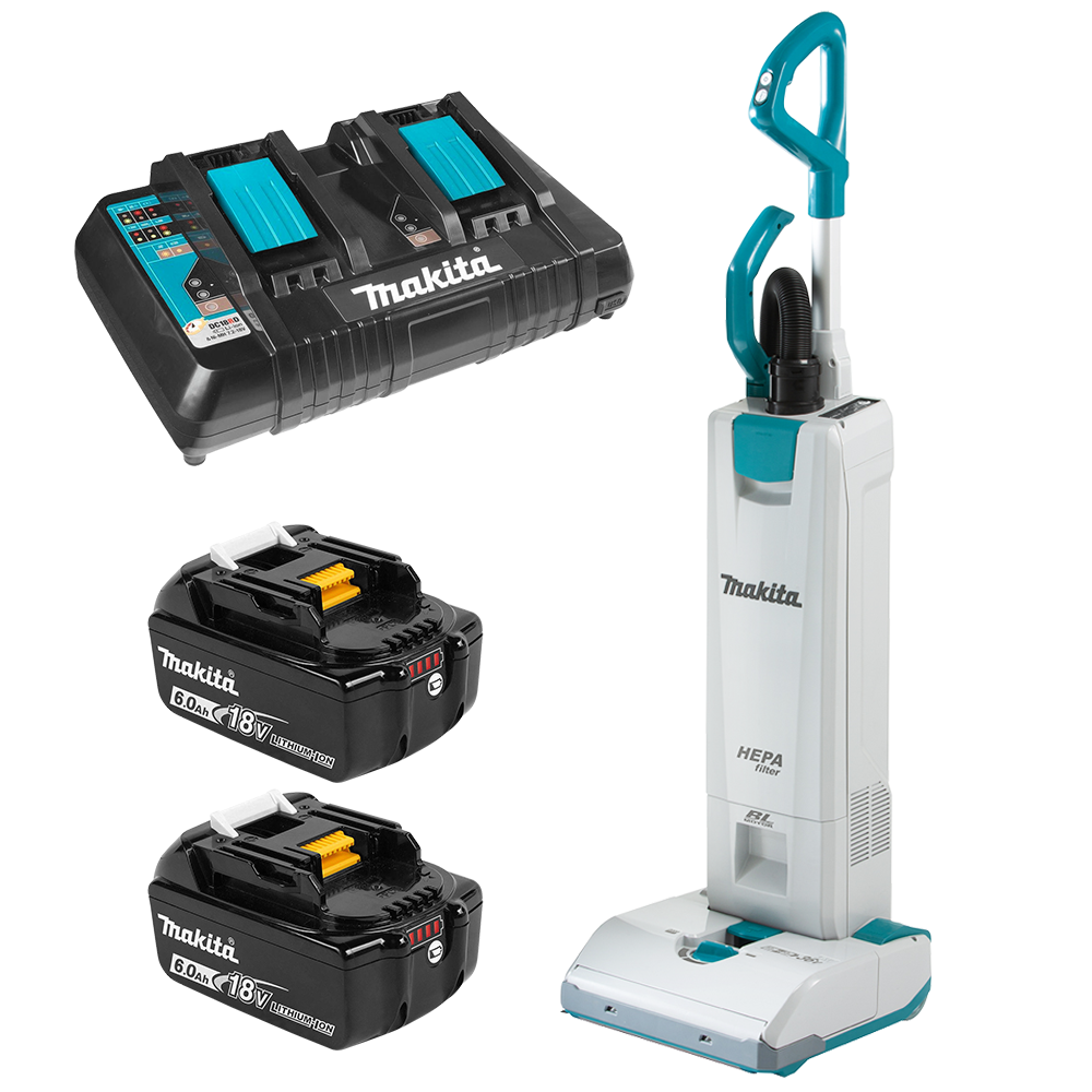 Makita DVC560PG2 36V 18V x 2 6.0Ah Li ion Cordless Brushless Upright Vacuum Cleaner Combo Kit