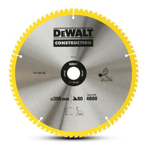 DeWalt DT1184 QZ 305mm 12 80T Construction Circular Saw Blade