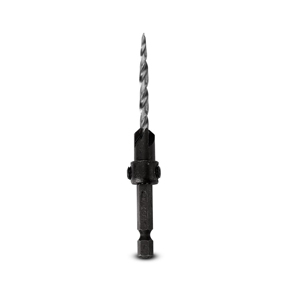 Tapered drill bit outlet