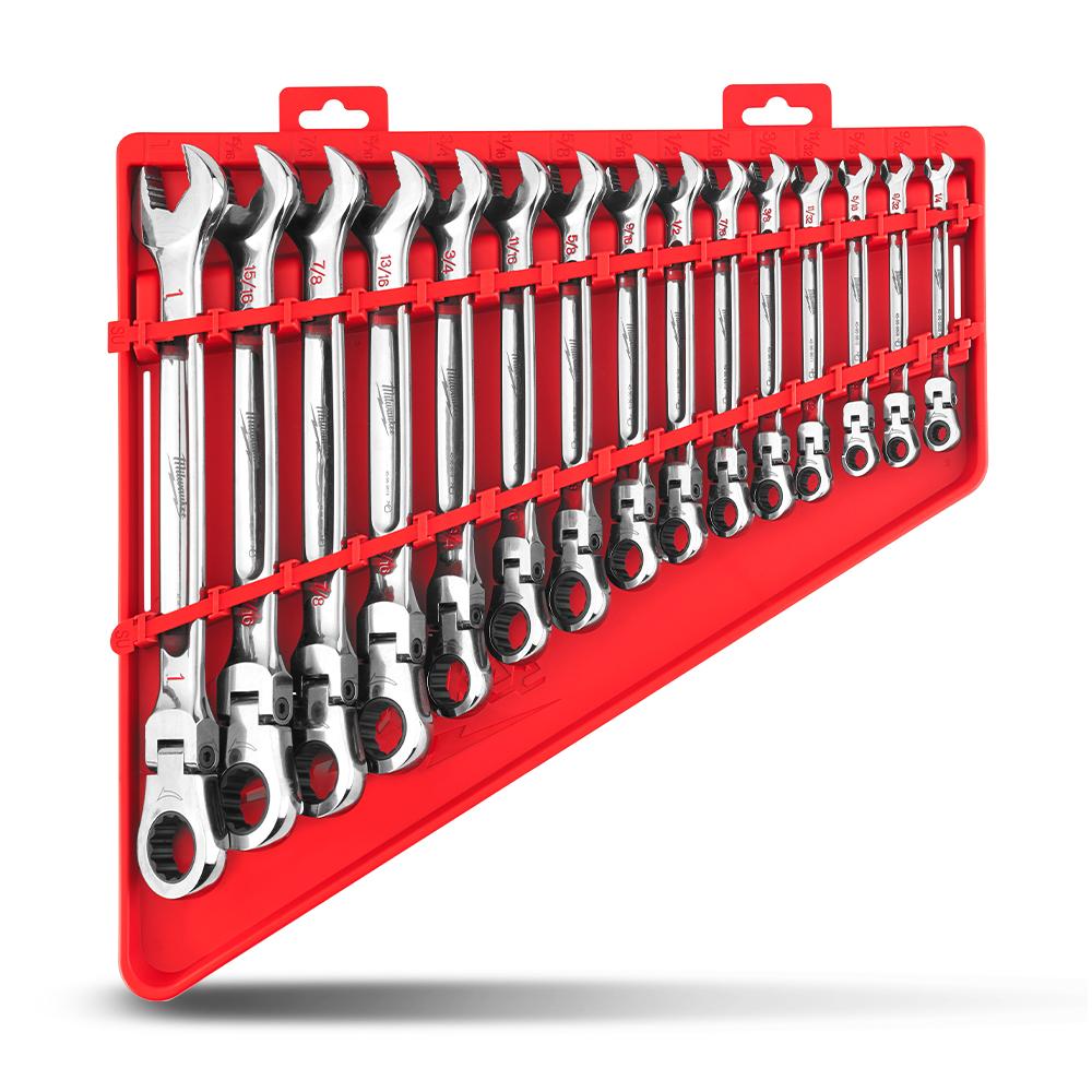 Milwaukee 48229413 15pce SAE Flex Head Ratcheting Wrench Set