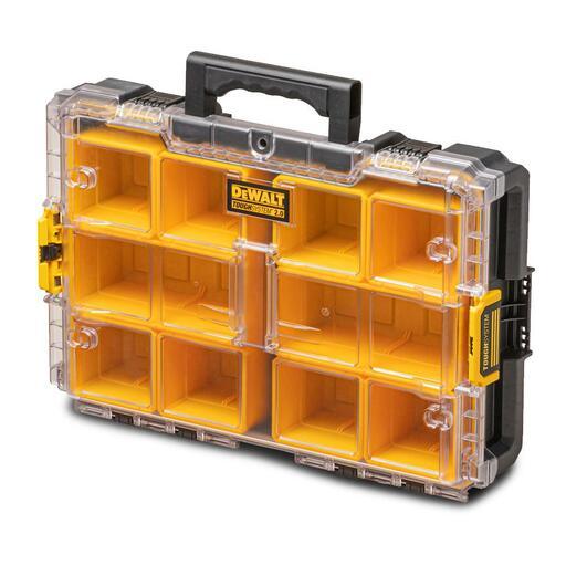 DeWalt DWST83394 1 Toughsystem 2.0 Clear Lid Organiser with 10 Removable Deep Cups