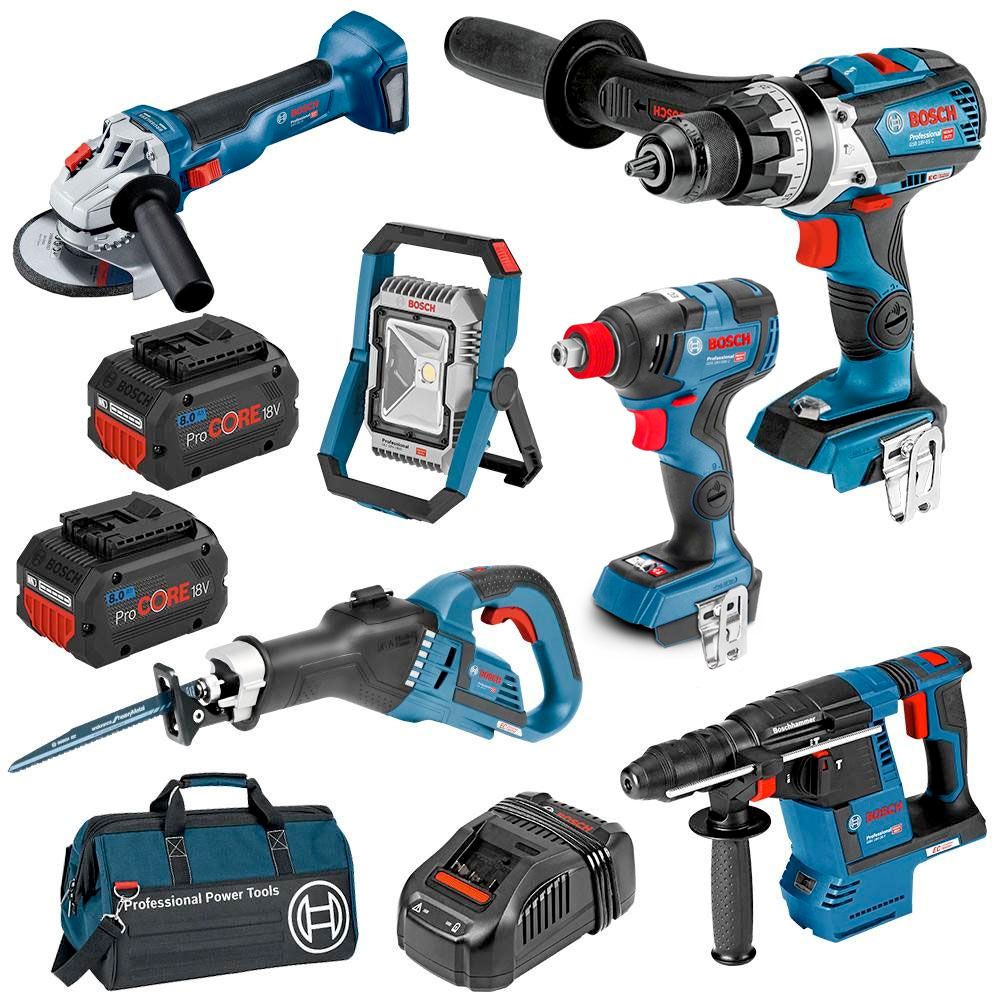 Bosch 18V DB 6 XAH 8.0ah ProCORE18V 0.615.990.L26 18V 8.0Ah ProCore Li ion Cordless Brushless 6pce Combo Kit