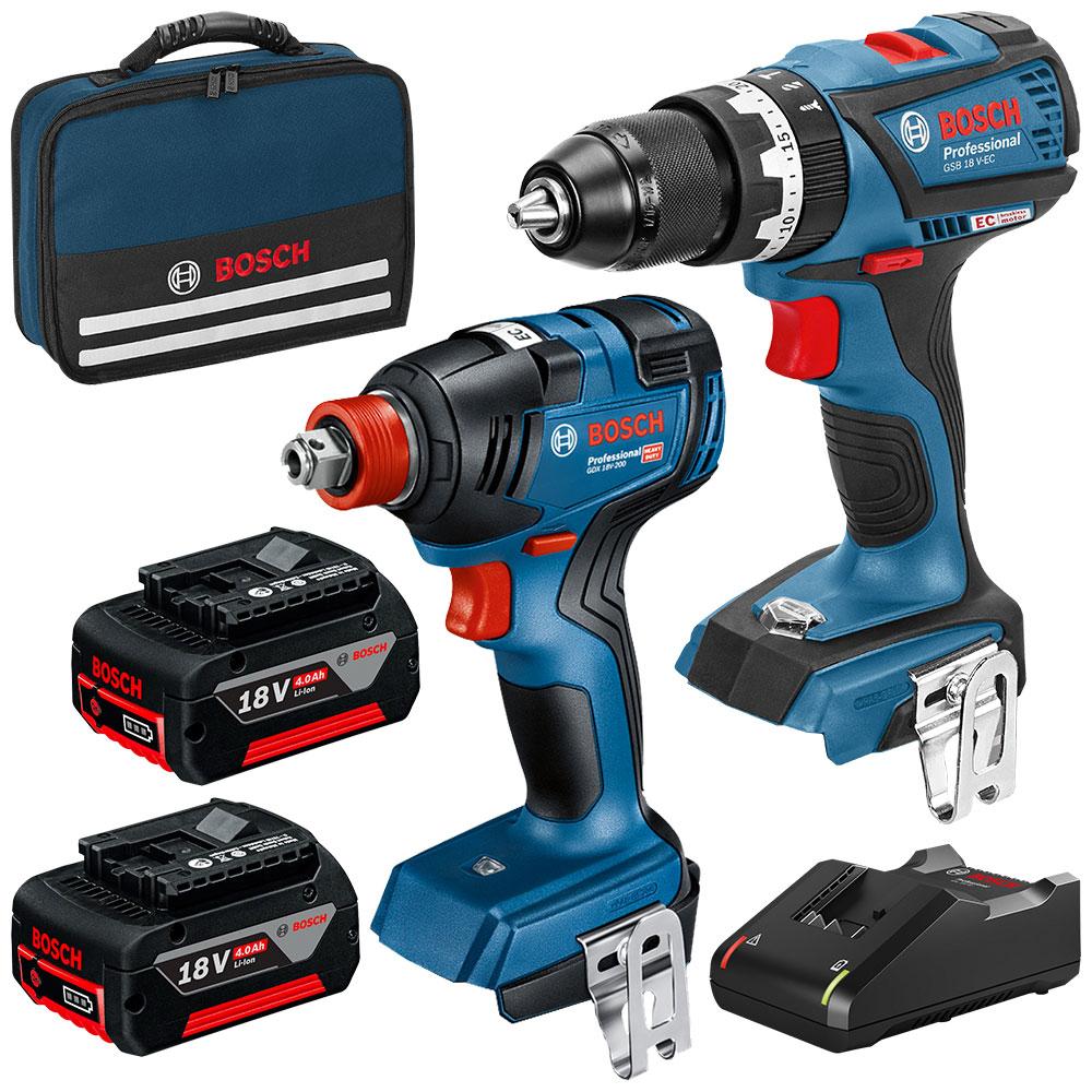 Bosch 18V KIT GSB GDX 0.615.991.FH5 18V 4.0Ah Li ion Cordless Brushless 2pce Combo Kit