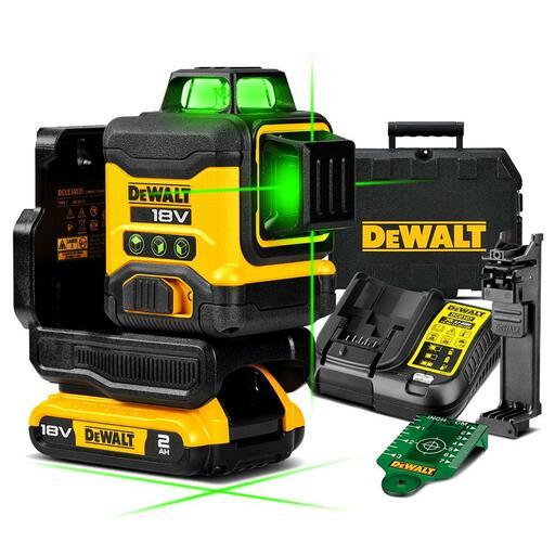 DeWalt DCLE34031D1 XE 18V 2.0Ah Li ion XR Compact 3 x 360 Green Beam Multiline Laser Combo Kit