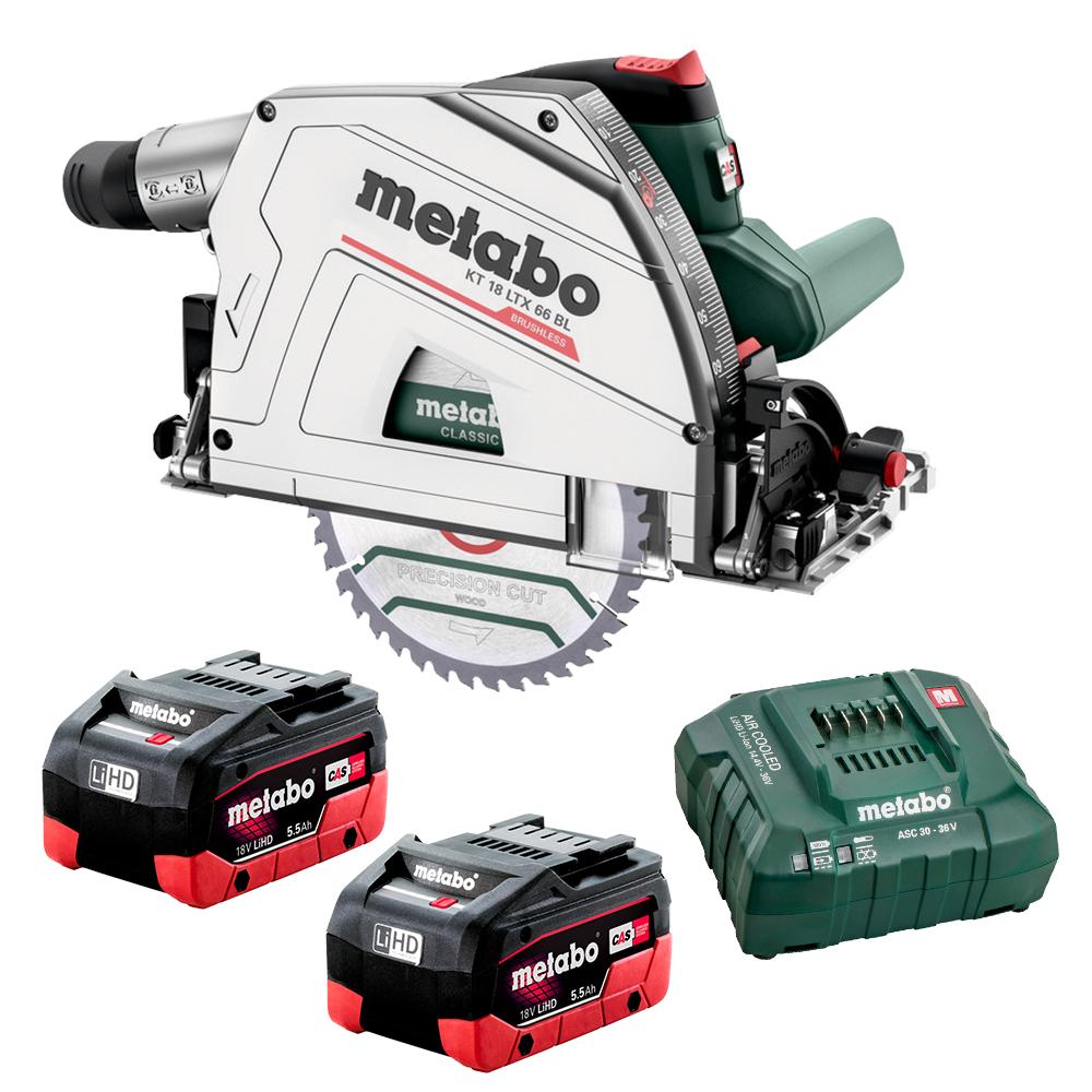 Metabo KT 18 LTX 66 BL 5.5 K AU60186600 18V 5.5Ah Li ion Cordless Brushless 165mm 6 1 2 Plunge Cut Circular Saw Combo Kit