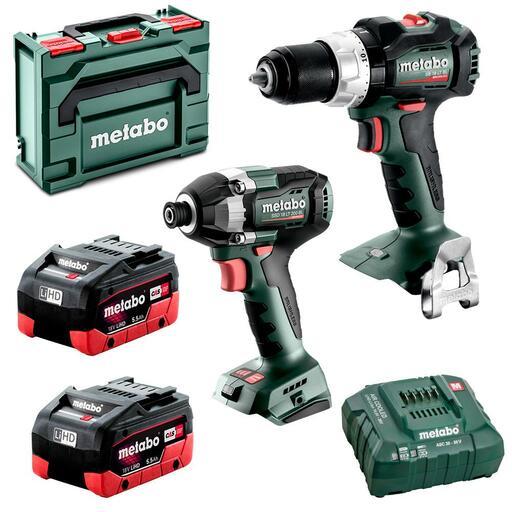 Metabo MET18BL2MB2HD5.5CF AU68203850 18V 5.5Ah Li ion Cordless Brushless 2pce Combo Kit
