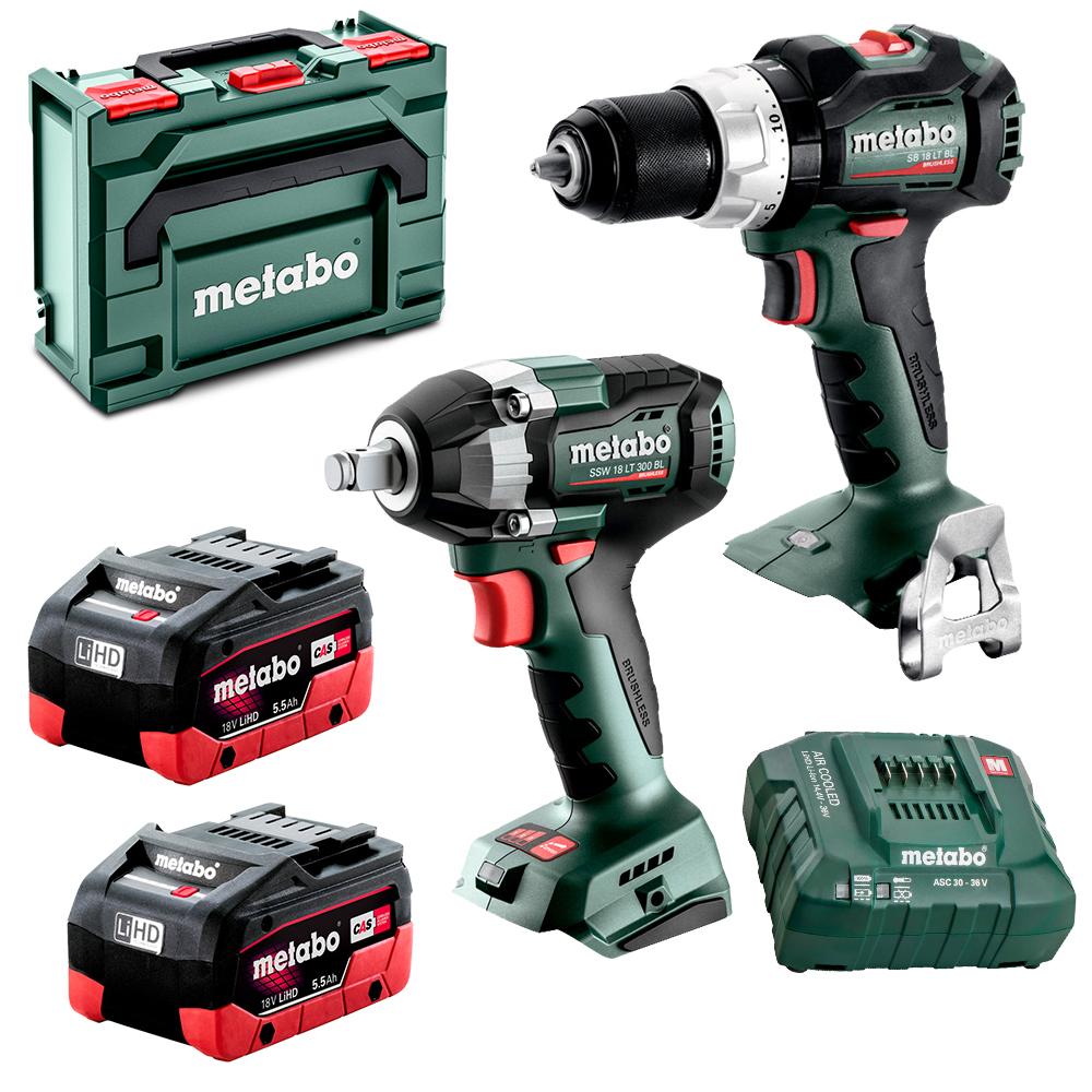 Metabo MET18BL2MB2HD5.5CG AU68203950 18V 5.5Ah Li ion Cordless Brushless 2pce Combo Kit