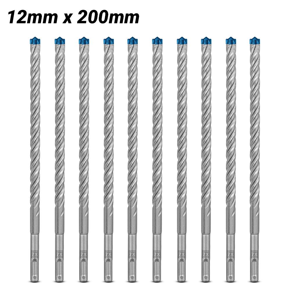 Bosch 2.608.900.175 EXPERT 10 Pack 12mm x 200mm x 265mm SDS Plus 7X Hammer Drill Bits
