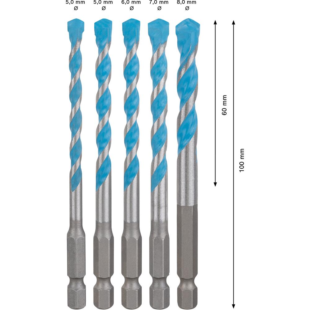 Bosch 2.608.900.586 EXPERT 5pce Hex 9 Multi Construction Drill Bit Set