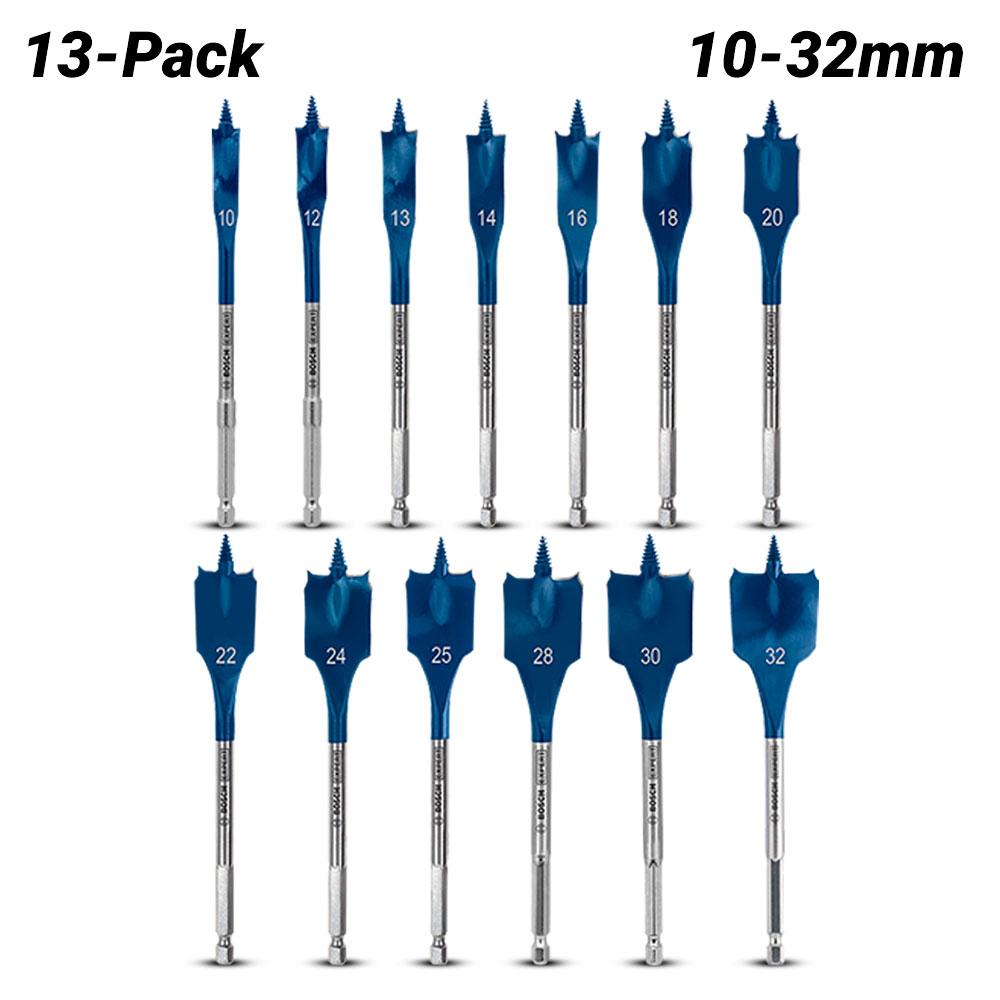 Bosch 2.608.900.336 EXPERT 13pce 10mm 32mm Self Cut Speed Spade Drill Bit Set