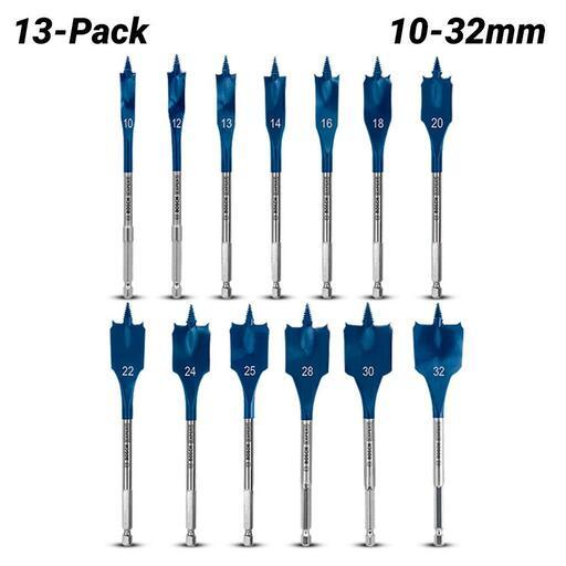 Bosch 2.608.900.336 EXPERT 13pce 10mm 32mm Self Cut Speed Spade Drill Bit Set