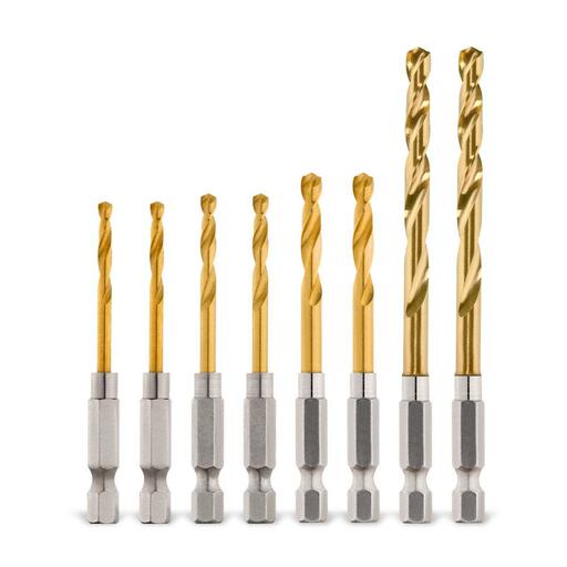 Milwaukee 48894868 8pce SHOCKWAVE Red Helix Titanium Drill Bit