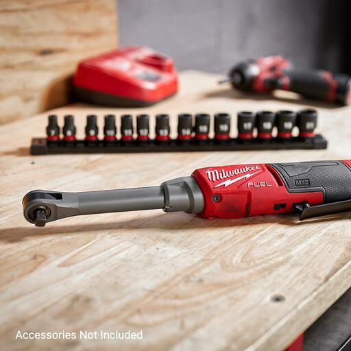 Milwaukee M12FHIR38LR0 12V Li ion Cordless FUEL 3 8 High Speed Extended Reach Ratchet Skin Only