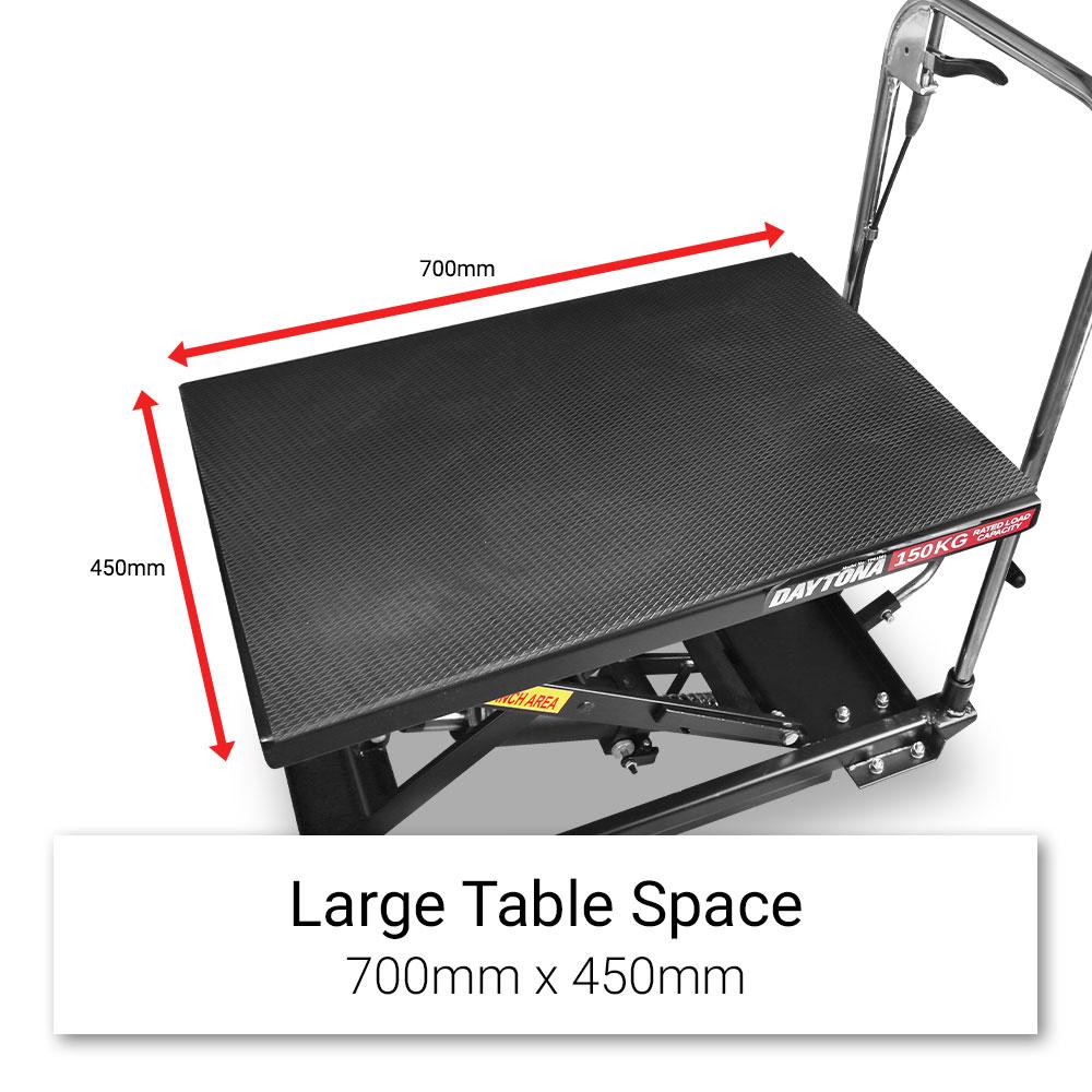 Daytona TP01501 150kg 700mm x 450mm Hydraulic Scissor Lift Table