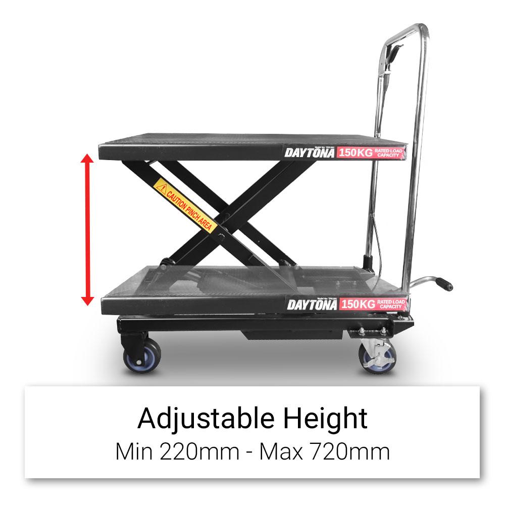 Daytona TP01501 150kg 700mm x 450mm Hydraulic Scissor Lift Table