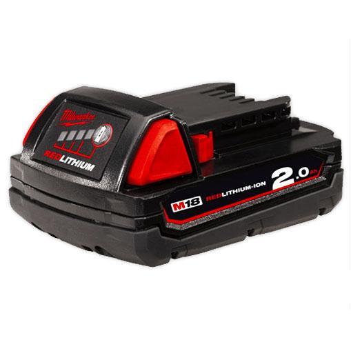 Milwaukee M18B2 18V 2.0Ah Li Ion RED LITHIUM Battery